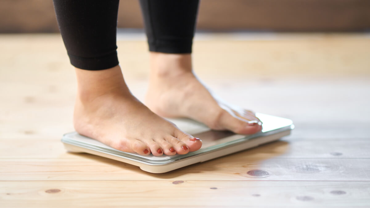 Woman on scales